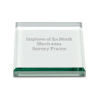 Jade Glass Square Paperweight with Free Laser Engraving