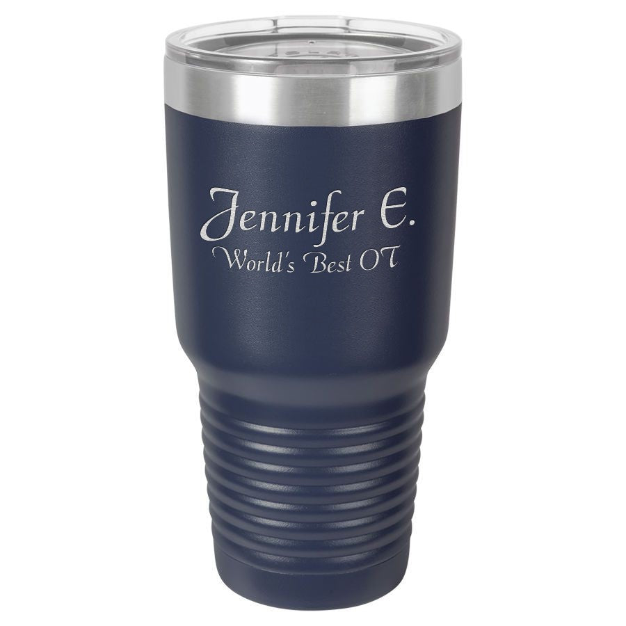 30 Ounce Navy Blue Personalized Polar Camel Travel Mug