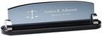 Personalized Lawyer Theme Smoked Glass Desktop Name Plate