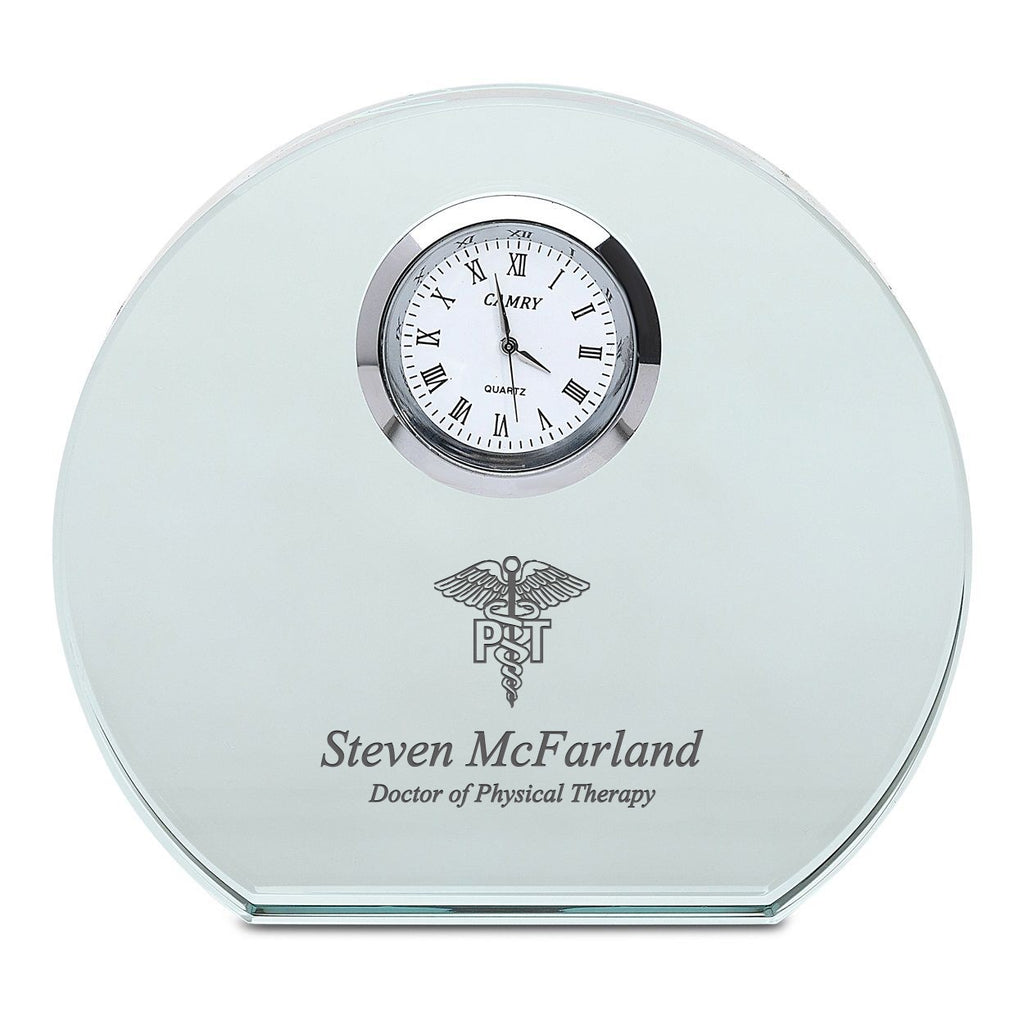 Physical Therapist Personalized Round Crystal Desk Clock