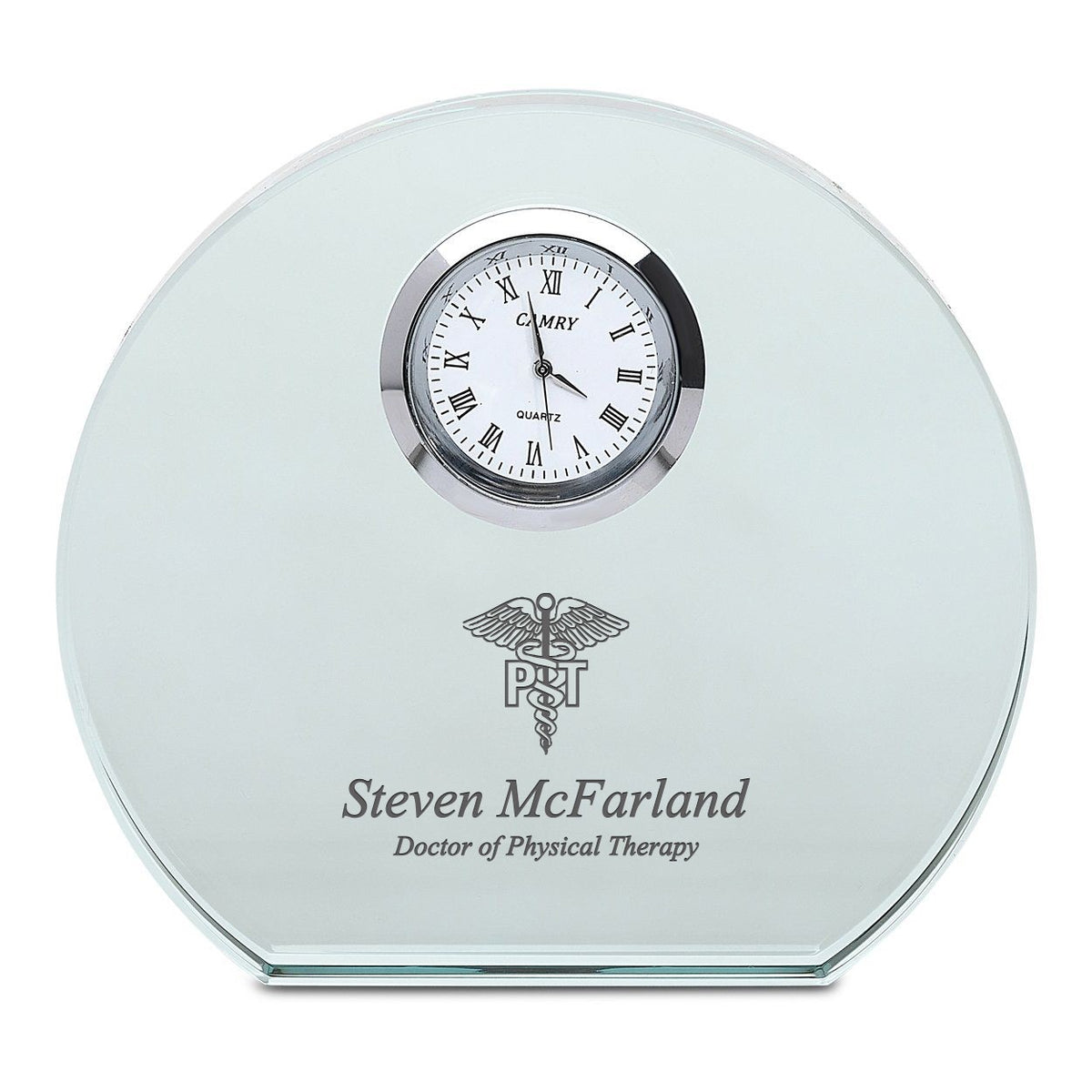 Physical Therapist Personalized Round Crystal Desk Clock