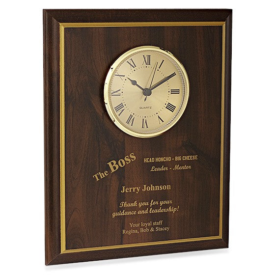 The Boss Recognition Wall Plaque with Clock