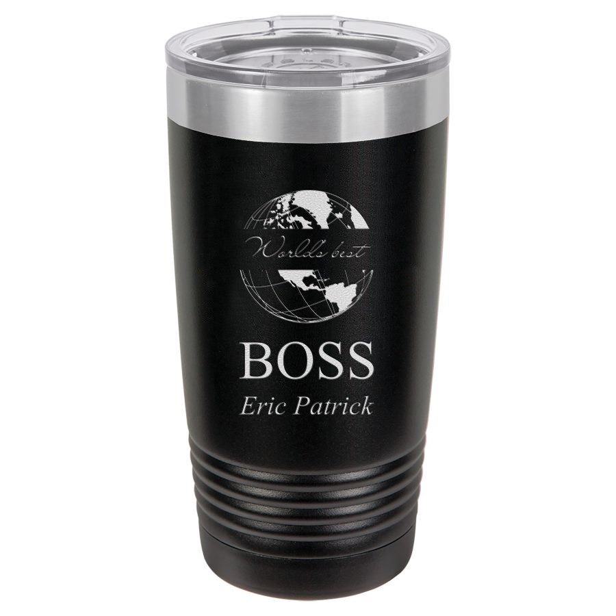 World's Best Boss Personalized 20 Ounce Black Polar Camel Travel Mug
