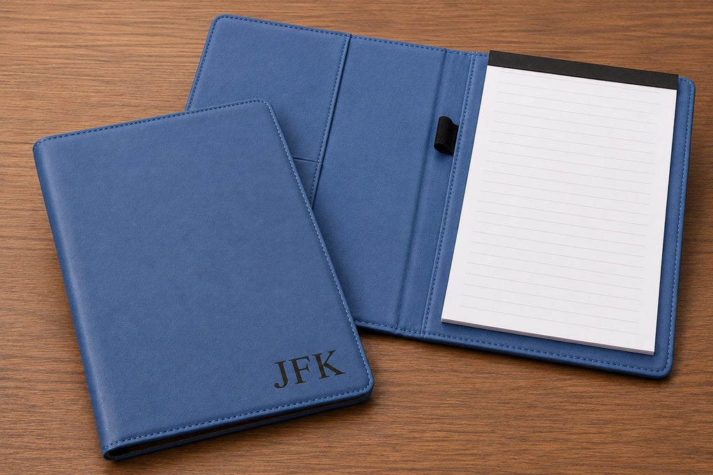 Navy Blue Small Portfolio & Notebook with Personalized Initials