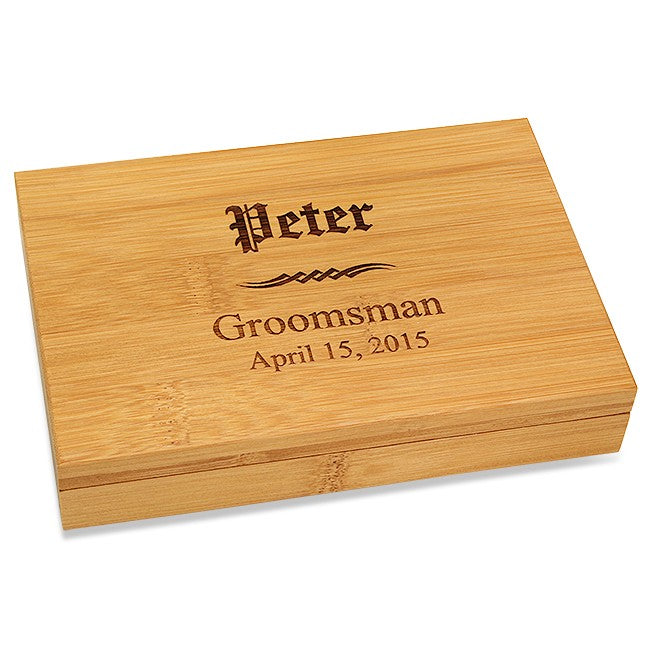 Groomsmen Gift Bamboo 4 Piece Wine Tool Set - Executive Gift Shoppe