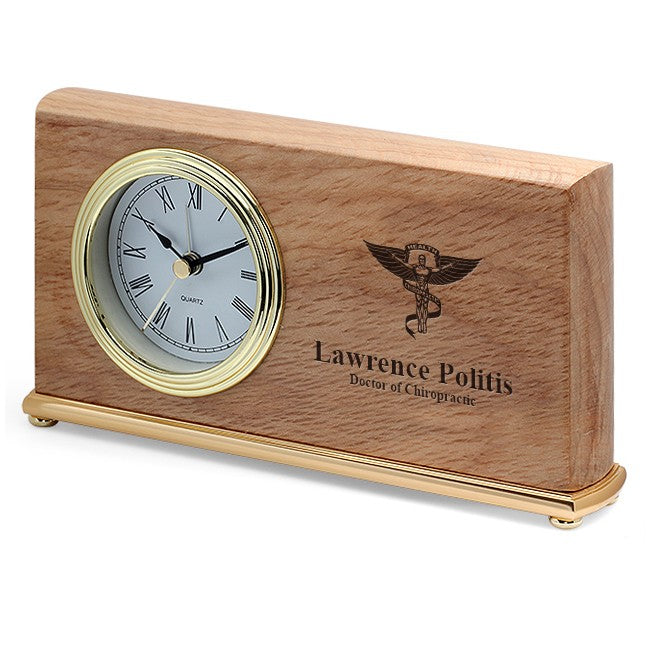 Chiropractor's Personalized Wood Desk Clock