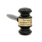 Personalized Black Wood Gavel With Gold Band