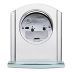 Arched Glass Personalized Desk Clock with Silver Finish Base