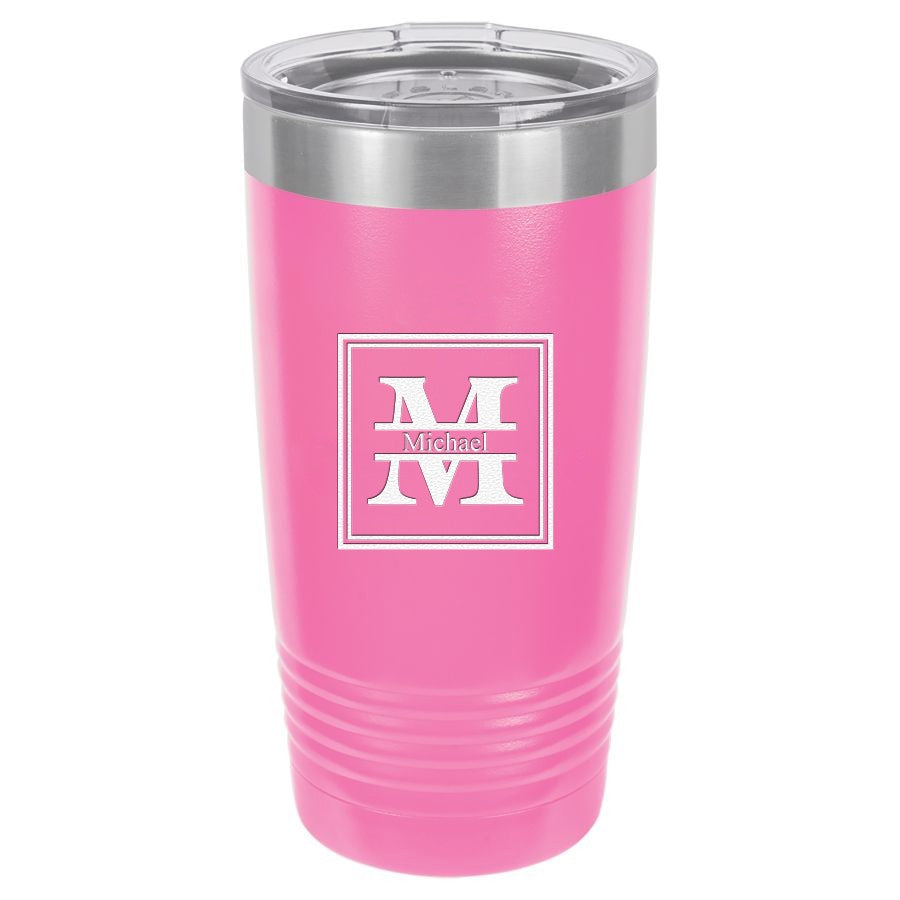 Split Monogram 20 Ounce Pink Polar Camel Travel Mug