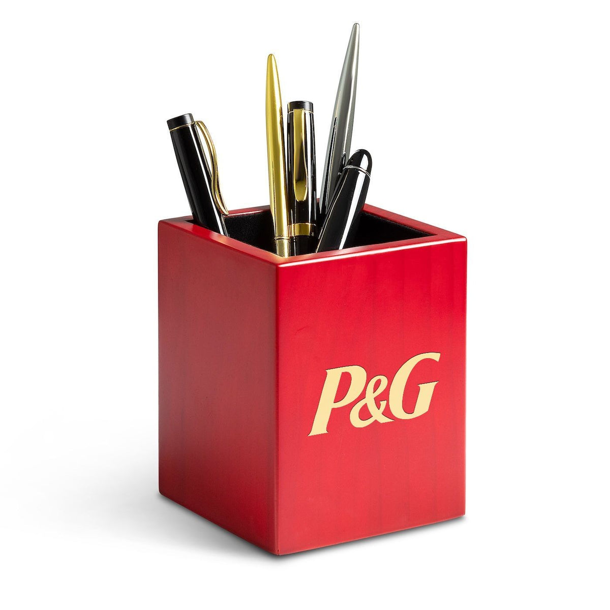 Rose Finished Wood Personalized Pen and Pencil Cup