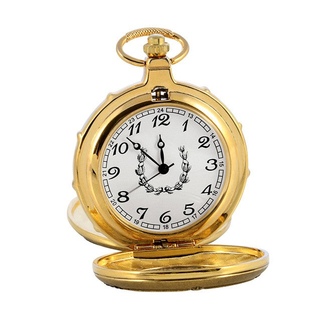 Walking Liberty Half Dollar Goldtone Pocket Watch & Chain - Executive Gift Shoppe