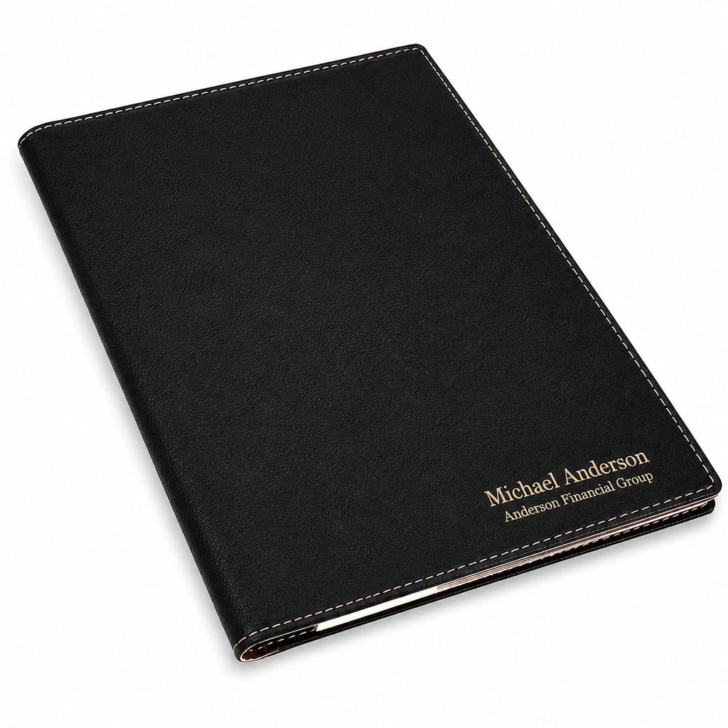 Mini Star Trphy Personalized Black Leatherette Mini Portfolio - Executive Gift Shoppe