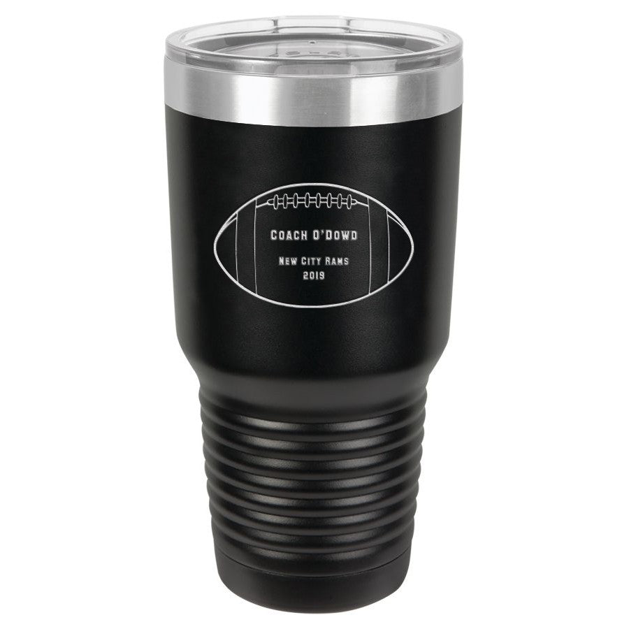 Football Coach's Black Polar Camel Tumbler