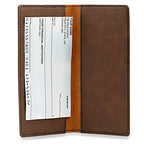 Initial Monogram Dark Brown Checkbook Cover