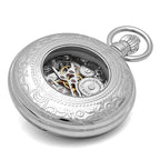 Silver Charles Hubert Mechanical Pocket Watch & Chain #3527-W - Executive Gift Shoppe
