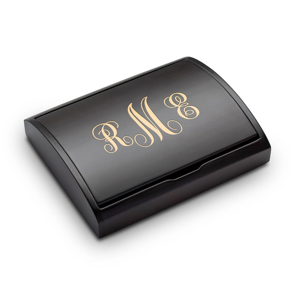 Script Monogram Laser Engraved Three Piece Black & Silver Pen & Pencil Gift Set