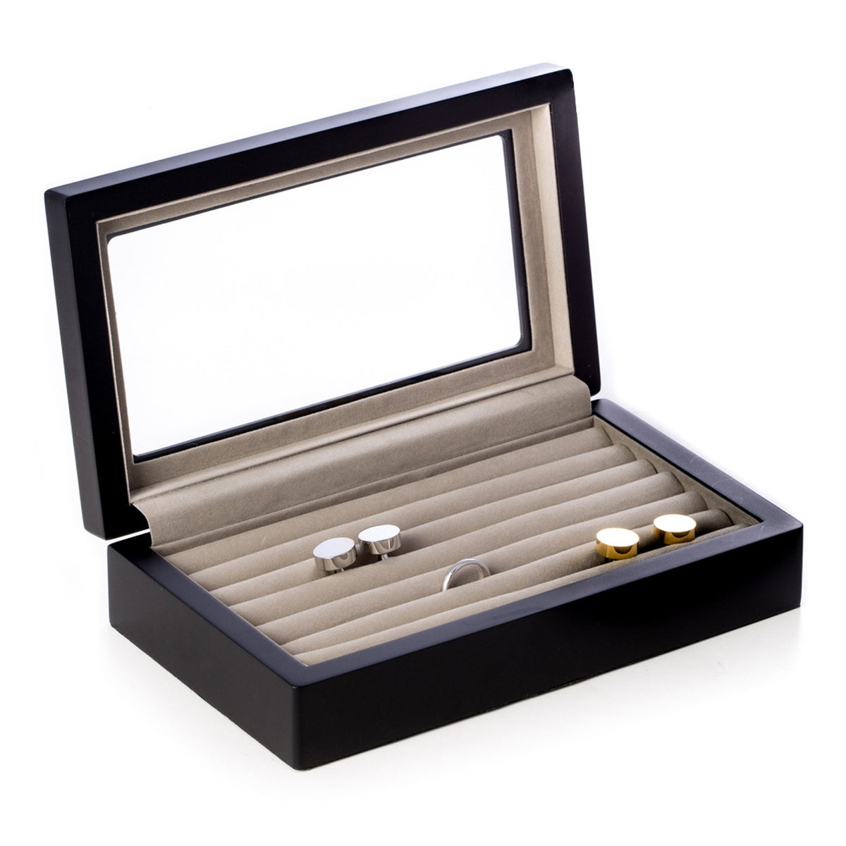 Black Wood Cufflinks Box
