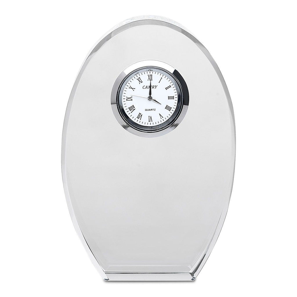 Distinuished Collection Personalized Oval Crystal Desk Clock