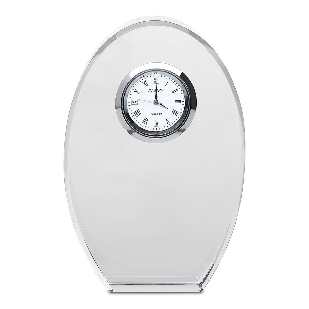Distinuished Collection Personalized Oval Crystal Desk Clock