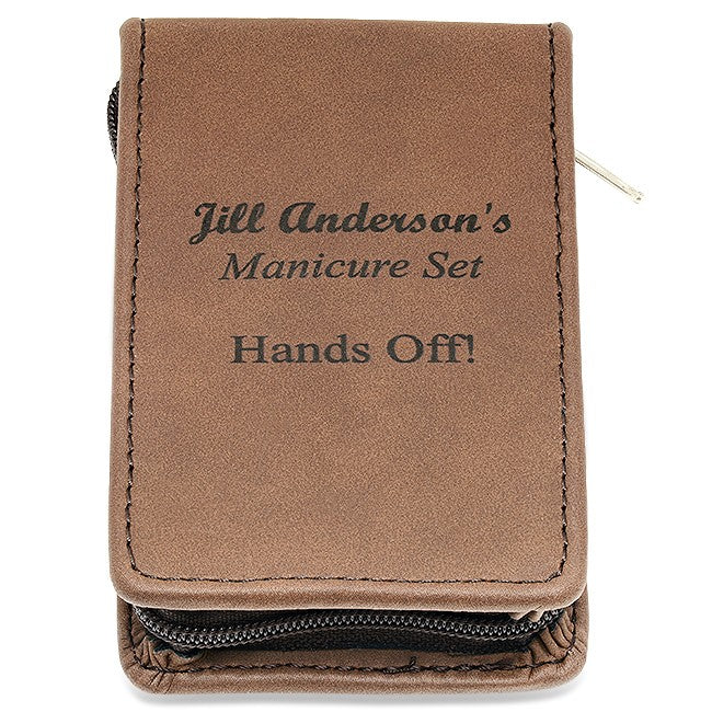 Personalized Leatherette Travel Manicure Set