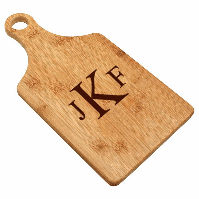 Reitrement Notepad Roman Monogram Bamboo Paddle Shape Cutting Board - Executive Gift Shoppe