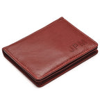 Snap Closure Leather Card Case Wallet - Free Personalization