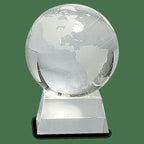 Clear Crystal Globe With Laser Engraved Pedestal Base - 5 1/2" Height