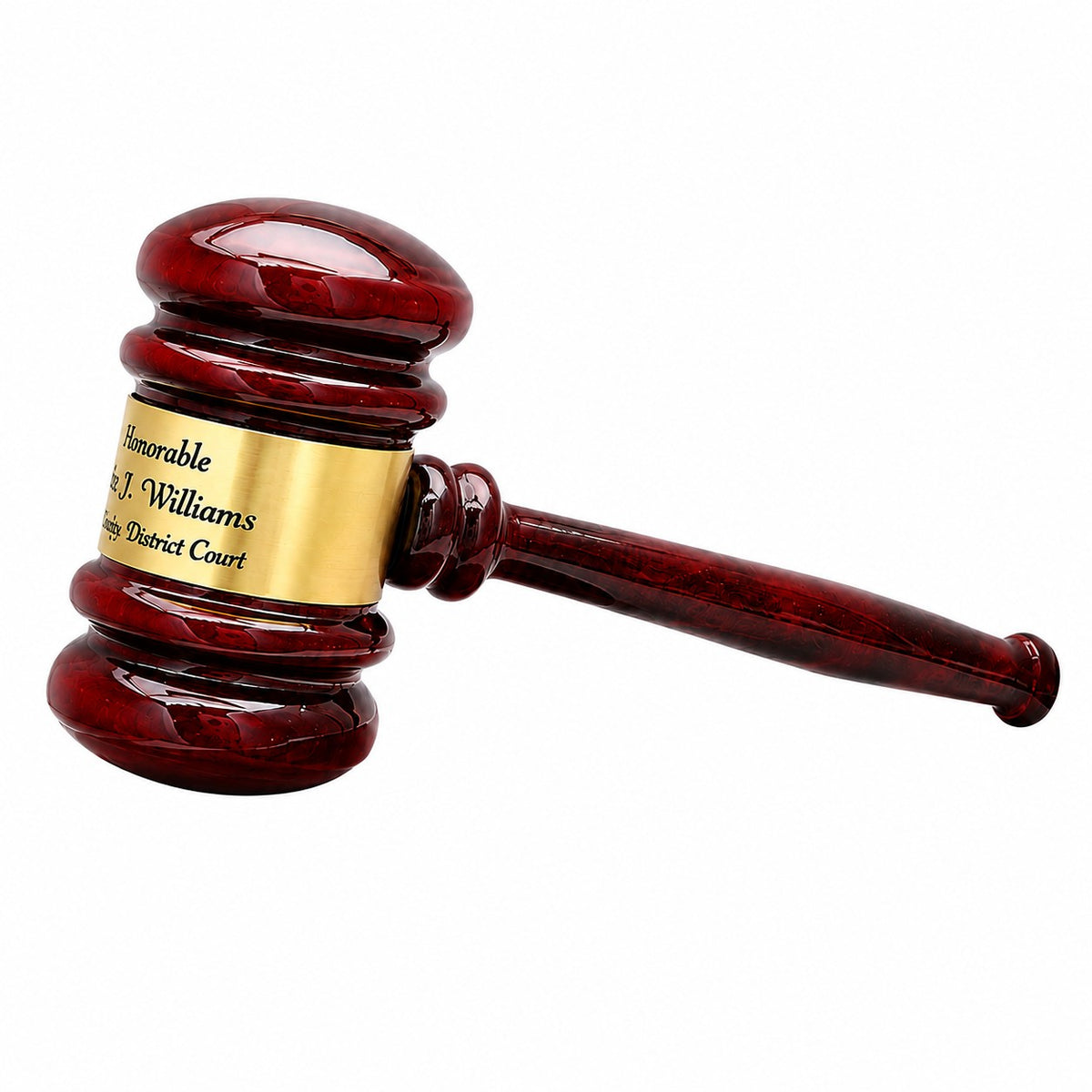 Personalized Rosewood Gavel With Gold Band