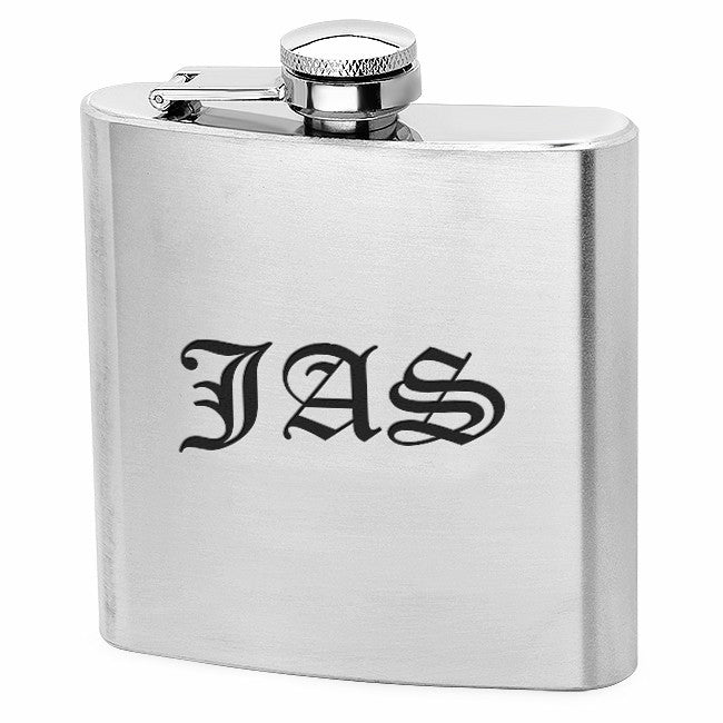 6 Ounce Satin Finish Engraved Flask - Executive Gift Shoppe