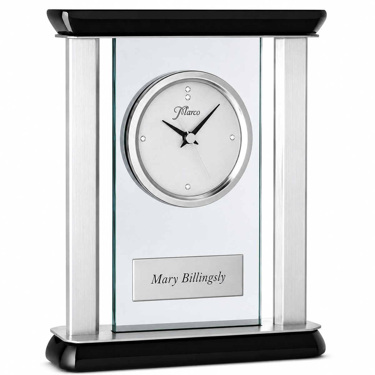 Smoked Glass Personalized Tabletop Clock