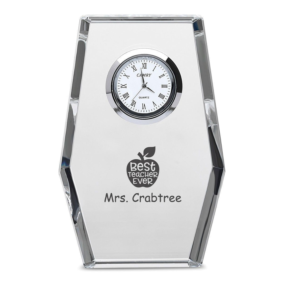 Best Teacher Ever Personalized Crystal Desk Clock