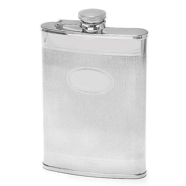 8 Ounce Knit Design Engraved Flask - Executive Gift Shoppe