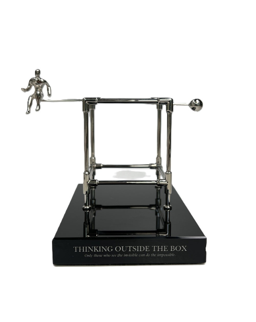 Thinking out of the box Desk Sculpture with Black Crystal Base