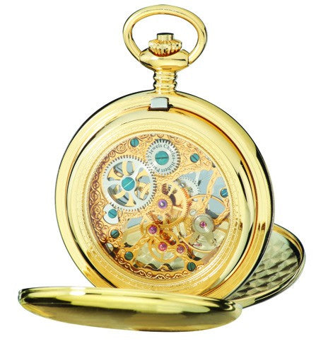 Gold Charles Hubert Pocket Watch & Chain #3904-G - Executive Gift Shoppe