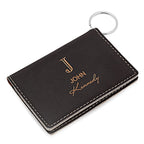 Full Name Monogram Black ID Holder & Keychain