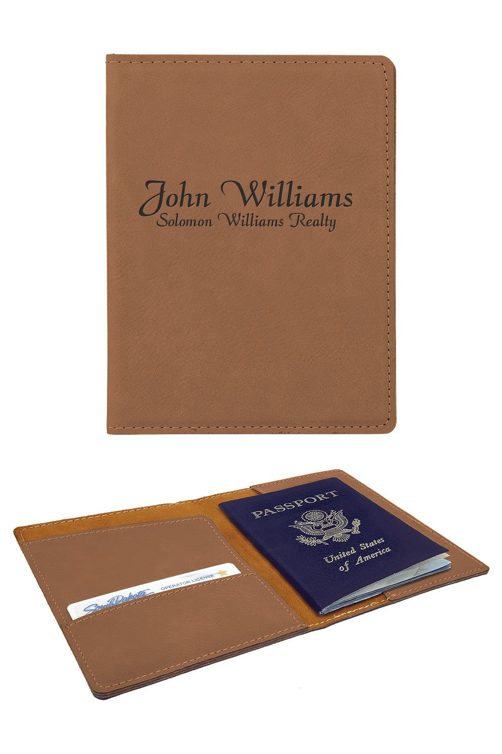 Personalized Dark Brown Passport Holder