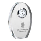 Police Officer Personalized Oval Crystal Desk Clock