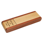 Laser Engraved Flip Over Wooden Pen Stand & Pen