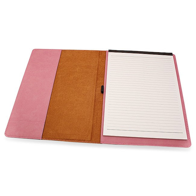 Initial Monogram Pink Leatherette Portfolio