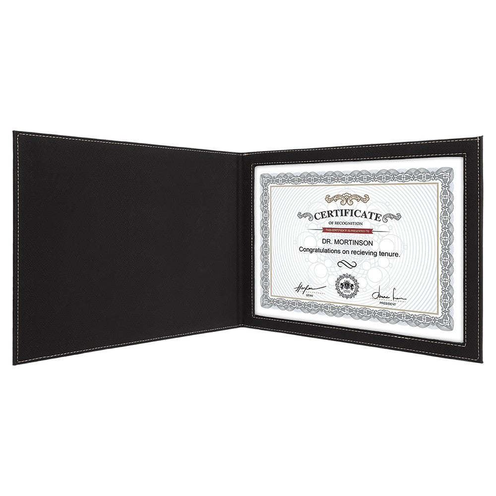 Personalized Black & Gold Certificate Holder
