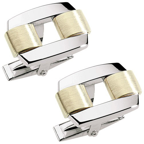 Dolan & Bullock Chasm Collection Sterling Silver & 14 Karat Gold Cufflinks
