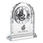 Best Teacher Ever Solid Crystal Personalized Quartz Clock With Arched Top
