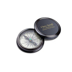 Two Piece Custom Engraved Brass Working Compass with Screw On Lid