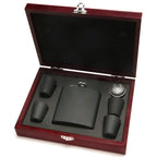 World's Best Dad Black Flask Set with Wooden Box