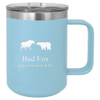 Wall Street Theme Light Blue Personalized Polar Camel Coffee Mug