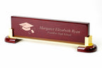 Graduates Personalized Desktop Walnut Name Plate