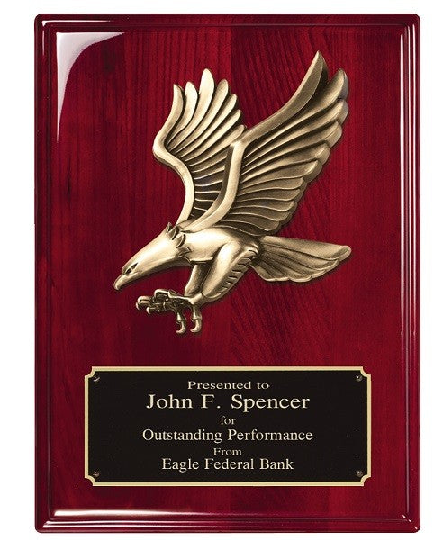 Personalized Soaring Eagle Rosewood Plaque