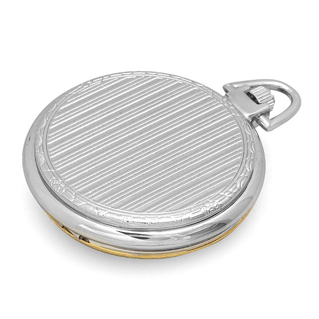 Two Tone Quartz Charles Hubert Pocket Watch & Chain #3560 - Executive Gift Shoppe