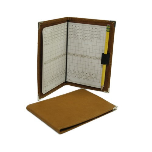 Vertical Leather Golf Score Card Cover