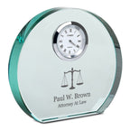 Lawyer Personalized Round Crystal Desk Clock